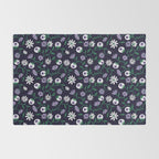 Dark Gothic Floral Garden Flowers and Eyes Creepy Halloween Rug Gallery Image 2