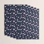 Dark Gothic Floral Garden Flowers and Eyes Creepy Halloween Wrapping Paper Gallery Image 3