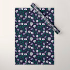 Dark Gothic Floral Garden Flowers and Eyes Creepy Halloween Wrapping Paper Gallery Image 1