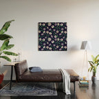 Dark Gothic Floral Garden Flowers and Eyes Creepy Halloween Wood Wall Art Gallery Image 2
