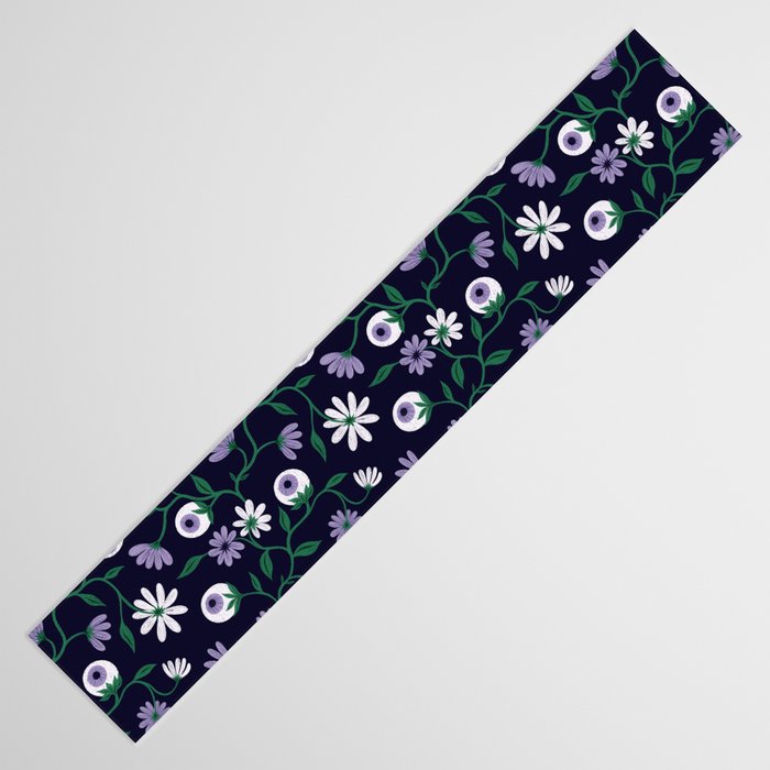 Dark Gothic Floral Garden Flowers and Eyes Creepy Halloween Table Runner Gallery Image 3