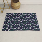 Dark Gothic Floral Garden Flowers and Eyes Creepy Halloween Rug Gallery Image 1