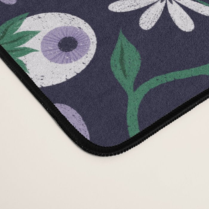 Dark Gothic Floral Garden Flowers and Eyes Creepy Halloween Desk Mat Gallery Image 4