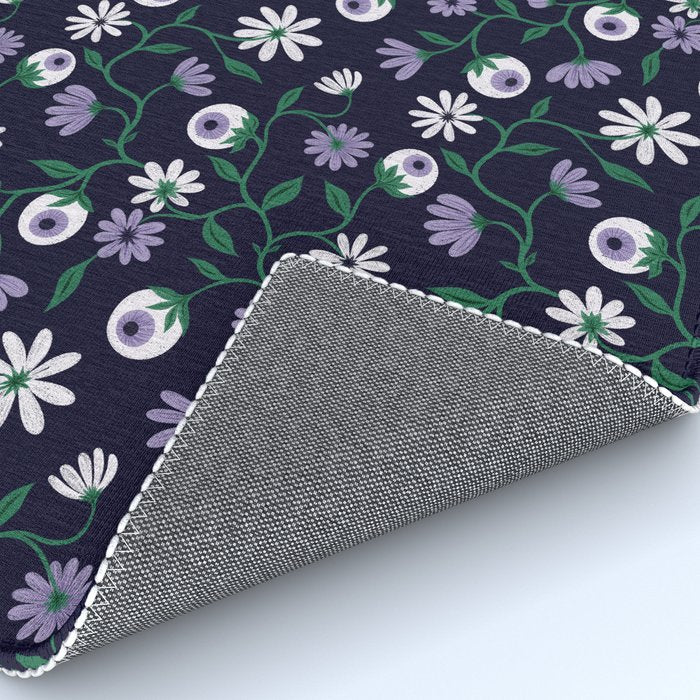 Dark Gothic Floral Garden Flowers and Eyes Creepy Halloween Rug Gallery Image 4