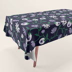 Dark Gothic Floral Garden Flowers and Eyes Creepy Halloween Tablecloth Gallery Image 1