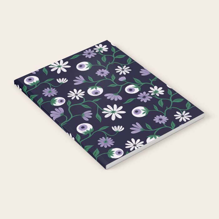 Dark Gothic Floral Garden Flowers and Eyes Creepy Halloween Notebook Gallery Image 2