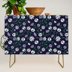 Dark Gothic Floral Garden Flowers and Eyes Creepy Halloween Credenza Gallery Image 1