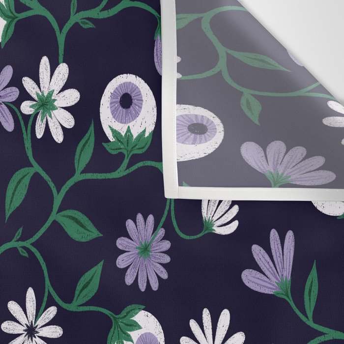Dark Gothic Floral Garden Flowers and Eyes Creepy Halloween Wall Tapestry Gallery Image 3