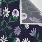 Dark Gothic Floral Garden Flowers and Eyes Creepy Halloween Wall Tapestry Gallery Image 3
