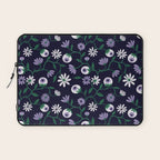 Dark Gothic Floral Garden Flowers and Eyes Creepy Halloween Laptop Sleeve Gallery Image 1