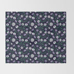 Dark Gothic Floral Garden Flowers and Eyes Creepy Halloween Throw Blanket Gallery Image 2