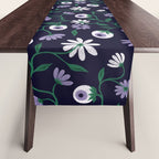Dark Gothic Floral Garden Flowers and Eyes Creepy Halloween Table Runner Gallery Image 1