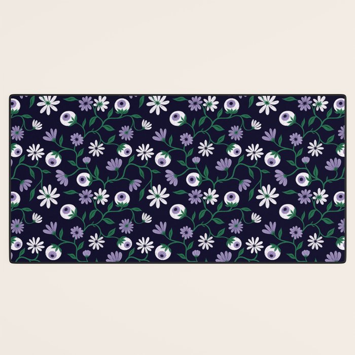 Dark Gothic Floral Garden Flowers and Eyes Creepy Halloween Desk Mat Gallery Image 3