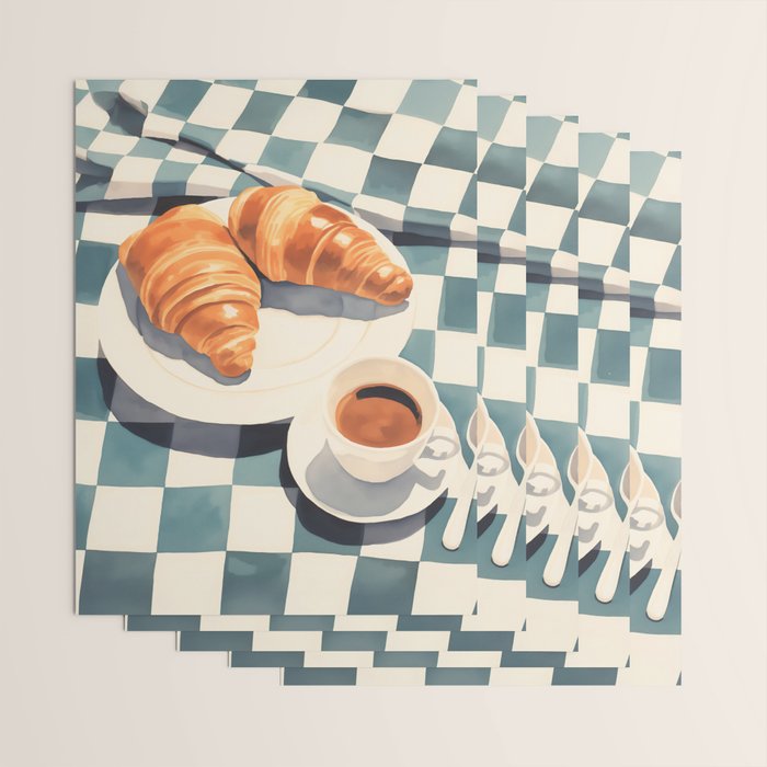 Morning Croissants and Coffee Bliss Wrapping Paper Gallery Image 3