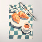 Morning Croissants and Coffee Bliss Wrapping Paper Gallery Image 1