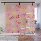 Pink Lobster Pattern Wall Mural Gallery Image 1