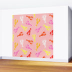 Pink Lobster Pattern Wall Mural Gallery Image 2
