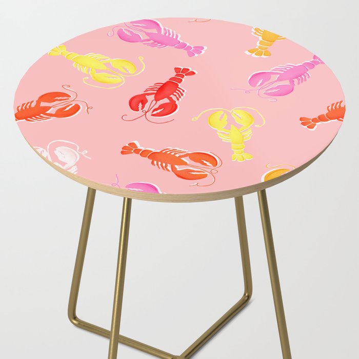 Pink Lobster Pattern Side Table Gallery Image 2