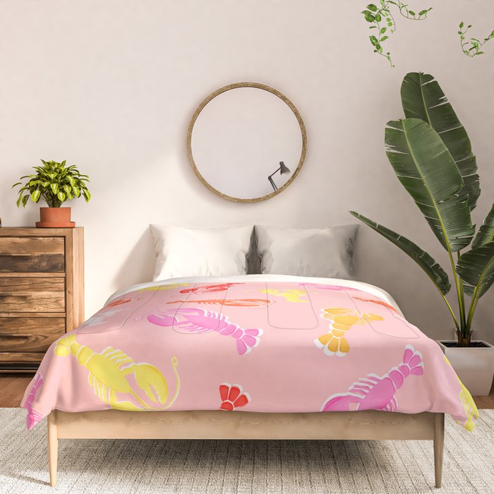 Pink Lobster Pattern Comforter Gallery Image 3