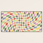 Colorful Checkered Swirl Pattern Desk Mat Gallery Image 3