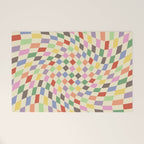 Colorful Checkered Swirl Pattern Welcome Mat Gallery Image 1