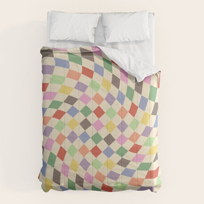 Colorful Checkered Swirl Pattern Comforter Gallery Image 6