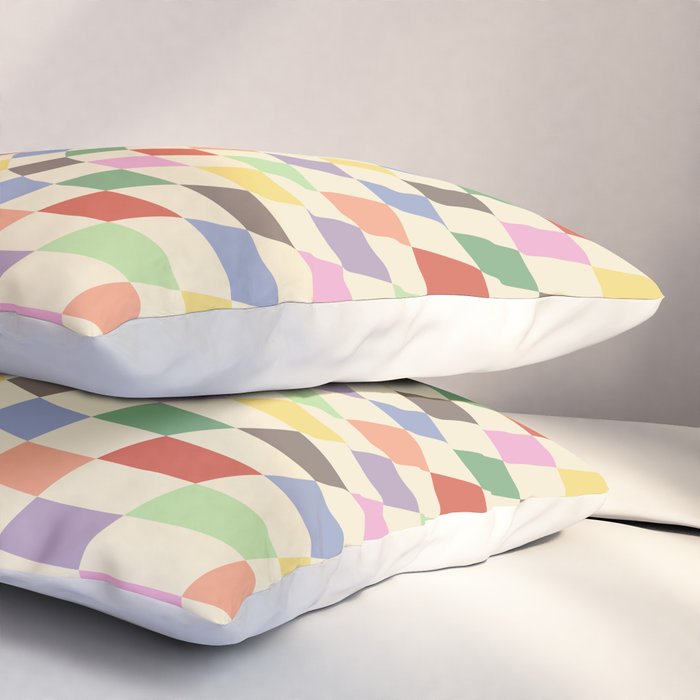 Colorful Checkered Swirl Pattern Pillow Sham Gallery Image 3