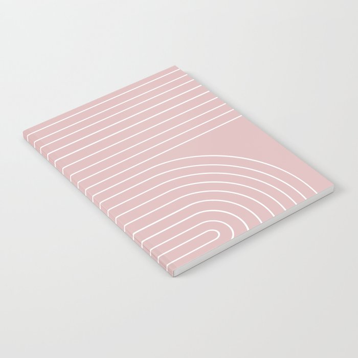 Minimal Line Curvature LXX Blush Pink Mid Century Modern Arch Abstract Notebook Gallery Image 2