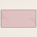 Minimal Line Curvature LXX Blush Pink Mid Century Modern Arch Abstract Desk Mat Gallery Image 3