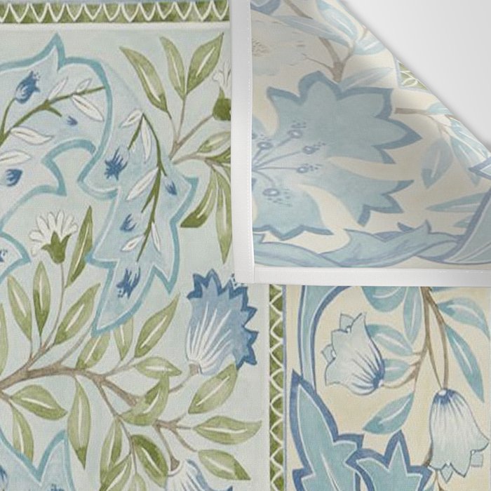 William Morris Wilhelmina Melsetter Indigo Light Blue Floral Wall Tapestry Gallery Image 3