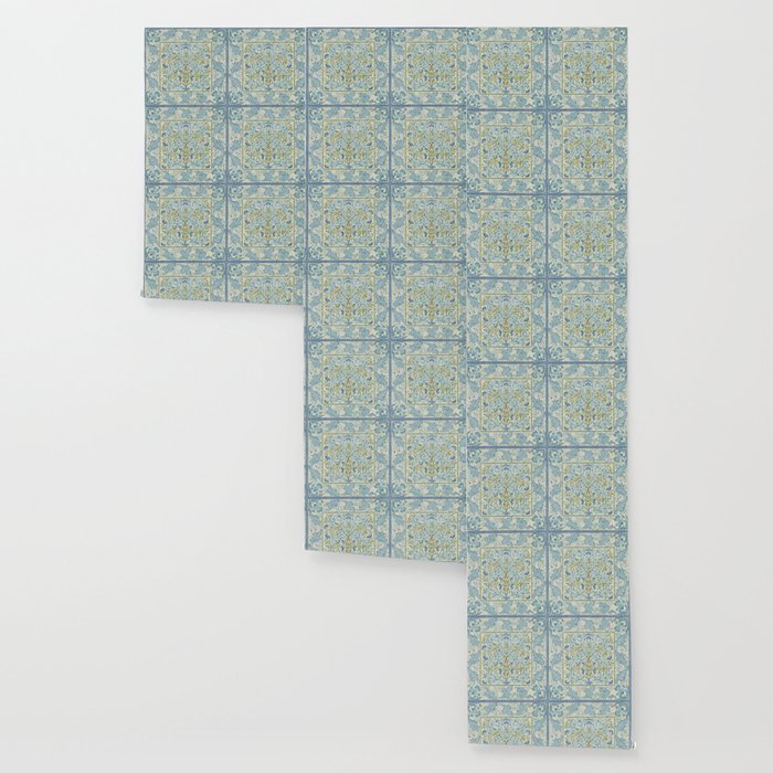 William Morris Wilhelmina Melsetter Indigo Light Blue Floral Wallpaper Gallery Image 3