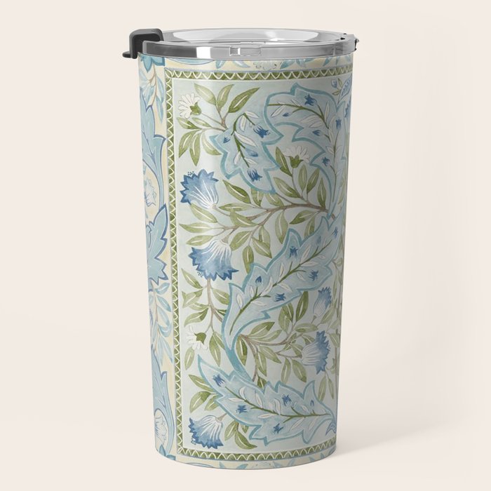 William Morris Wilhelmina Melsetter Indigo Light Blue Floral Travel Mug Gallery Image 3