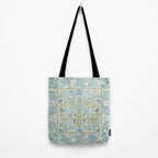 William Morris Wilhelmina Melsetter Indigo Light Blue Floral Tote Bag Gallery Image 2