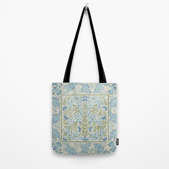 William Morris Wilhelmina Melsetter Indigo Light Blue Floral Tote Bag Gallery Image 2