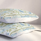 William Morris Wilhelmina Melsetter Indigo Light Blue Floral Pillow Sham Gallery Image 3