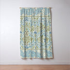William Morris Wilhelmina Melsetter Indigo Light Blue Floral Window Curtain Gallery Image 3