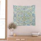 William Morris Wilhelmina Melsetter Indigo Light Blue Floral Wall Tapestry Gallery Image 2