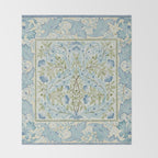 William Morris Wilhelmina Melsetter Indigo Light Blue Floral Throw Blanket Gallery Image 2