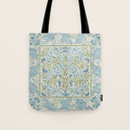 William Morris Wilhelmina Melsetter Indigo Light Blue Floral Tote Bag Gallery Image 1