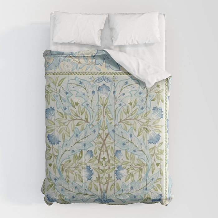 William Morris Wilhelmina Melsetter Indigo Light Blue Floral Comforter Gallery Image 6