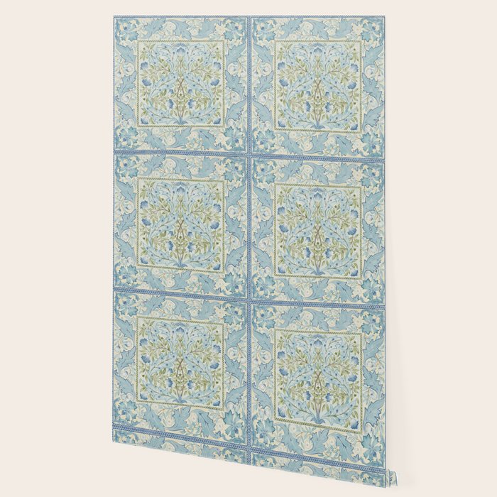 William Morris Wilhelmina Melsetter Indigo Light Blue Floral Wallpaper Gallery Image 2