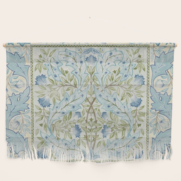 William Morris Wilhelmina Melsetter Indigo Light Blue Floral Wall Hanging Gallery Image 1