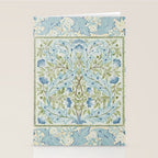 William Morris Wilhelmina Melsetter Indigo Light Blue Floral Stationery Card Gallery Image 2