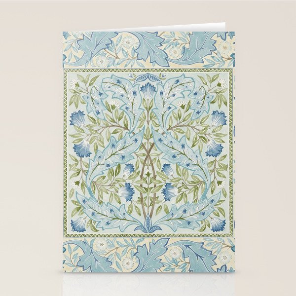 William Morris Wilhelmina Melsetter Indigo Light Blue Floral Stationery Card Gallery Image 2
