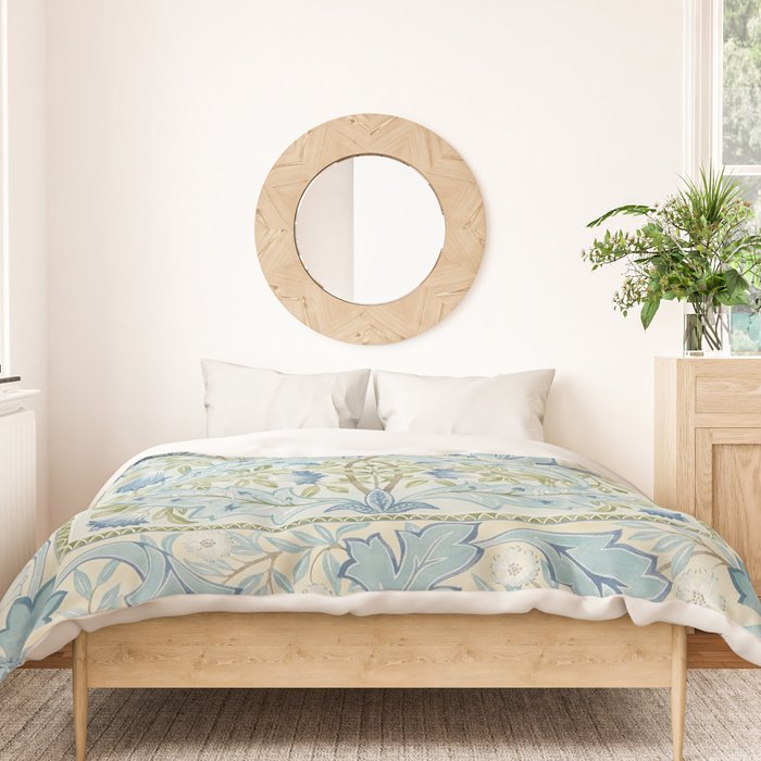 William Morris Wilhelmina Melsetter Indigo Light Blue Floral Duvet Cover Gallery Image 3