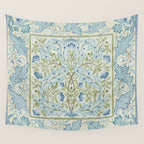 William Morris Wilhelmina Melsetter Indigo Light Blue Floral Wall Tapestry Gallery Image 4