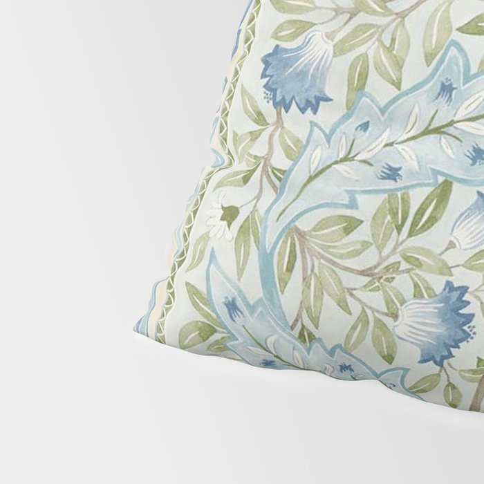 William Morris Wilhelmina Melsetter Indigo Light Blue Floral Pillow Sham Gallery Image 4