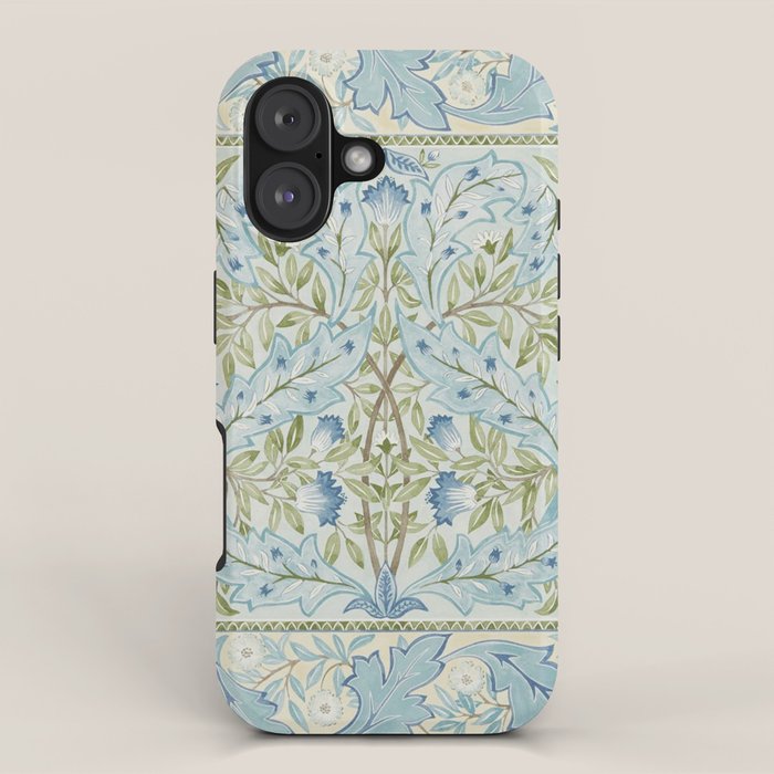 William Morris Wilhelmina Melsetter Indigo Light Blue Floral iPhone Case Gallery Image 1