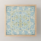 William Morris Wilhelmina Melsetter Indigo Light Blue Floral Mini Art Print Gallery Image 1