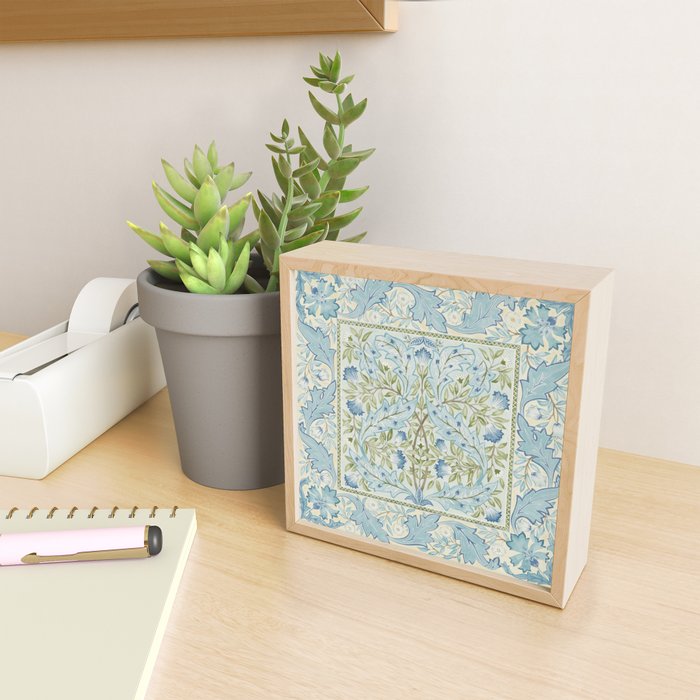 William Morris Wilhelmina Melsetter Indigo Light Blue Floral Mini Art Print Gallery Image 2